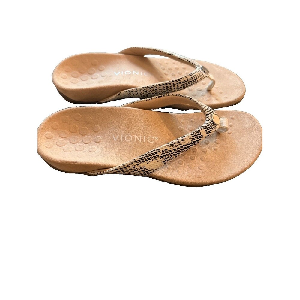 Vionic Davina TVW6706 Snakeskin Thong Sandals Orthopedic Arch Support 7